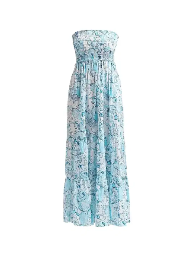 Lilly Pulitzer Women's Anali Printed Strapless Coverup Midi Dress - Resort White