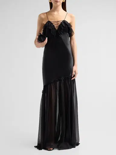 Ulla Johnson Women's Elaria Silk Gown - Noir - Size 12 | Thumbnail 2 Ulla Johnson Women's Elaria Silk Gown - Noir - Size 12 | Thumbnail 2