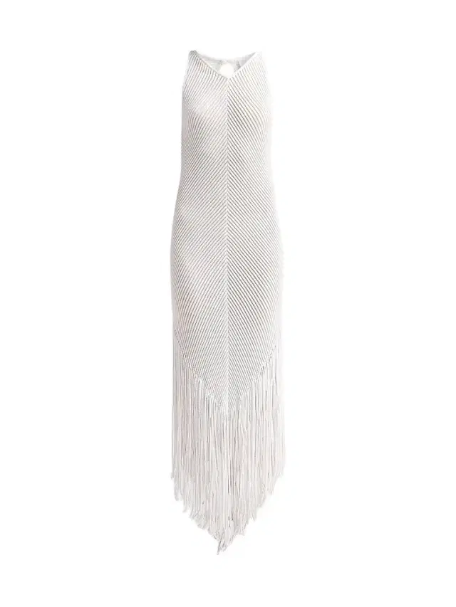 Ronny Kobo Women's Charon Fringe Maxi Dress - White