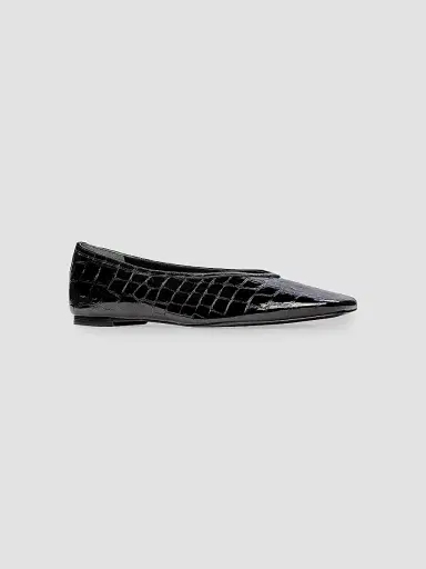 Black Suede Studio Women's Ayra Croc Ballerinas - Black Croc - Size 12 | Thumbnail 2