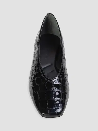 Black Suede Studio Women's Ayra Croc Ballerinas - Black Croc - Size 12 | Thumbnail 4