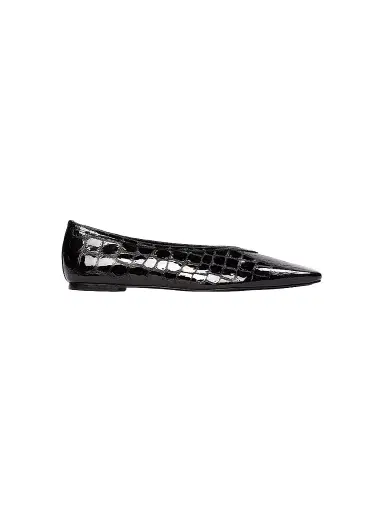 Black Suede Studio Women's Ayra Croc Ballerinas - Black Croc - Size 12 | Thumbnail 1