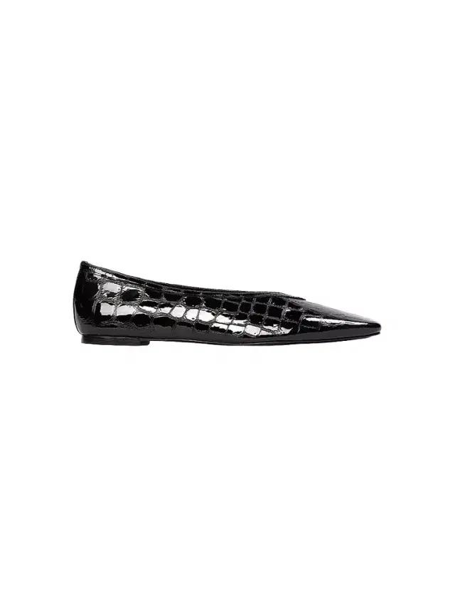 Black Suede Studio Women's Ayra Croc Ballerinas - Black Croc
