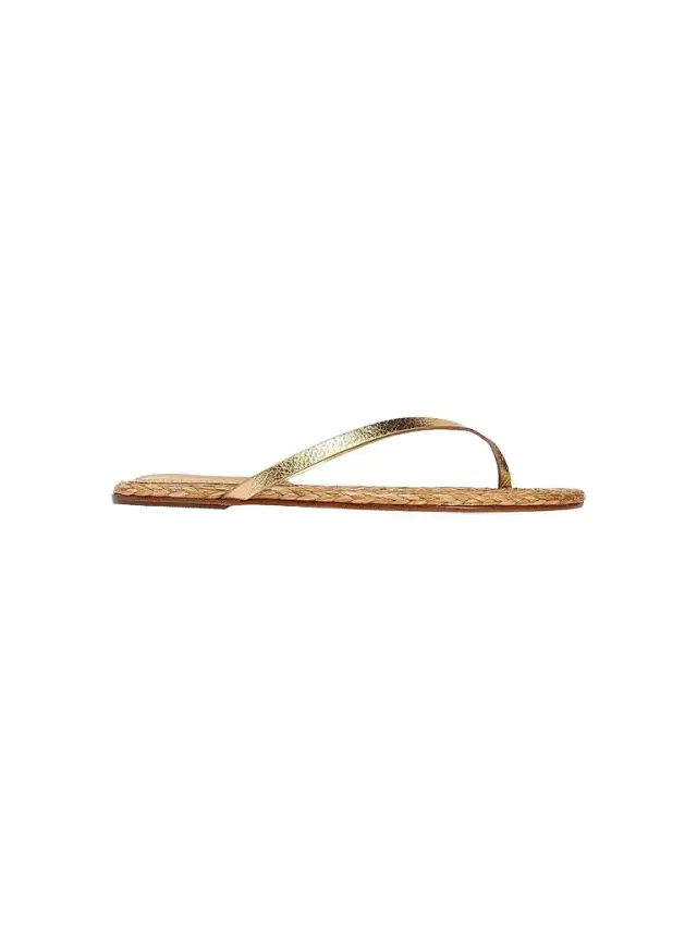 Black Suede Studio Women's Alaya Metallic Sandals - Gold Leather