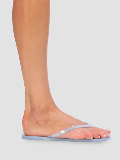 Black Suede Studio Women's Crystal PVC Stripe Flip Flops - Blue Stripe Pvc - Size 11 | Thumbnail 5