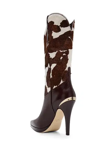 Partlow Women's Izzie 110MM Calf Hair Leather Cowboy Boots - Marrone - Size 7 | Thumbnail 3