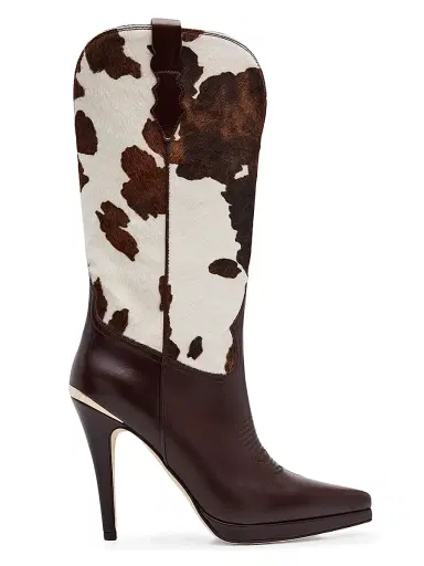 Partlow Women's Izzie 110MM Calf Hair Leather Cowboy Boots - Marrone - Size 7 | Thumbnail 1