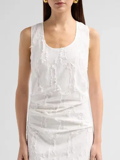 Proenza Schouler White Label Women's Violeta Gathered Jacquard Maxi Dress - Off White - Size 14 | Thumbnail 5