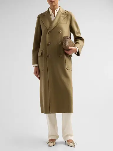 Ralph Lauren Collection Women's Taylan Lightweight Split Cashmere Polo Coat - Porcini - Size 8 | Thumbnail 2