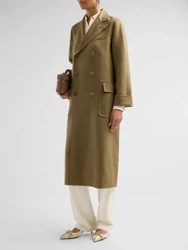 Ralph Lauren Collection Women's Taylan Lightweight Split Cashmere Polo Coat - Porcini - Size 8 | Thumbnail 4