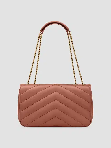 Saint Laurent Women's Loulou Shoulder Bag in Lambskin Leather - Hortensia | Thumbnail 3