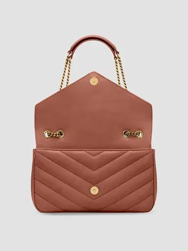 Saint Laurent Women's Loulou Shoulder Bag in Lambskin Leather - Hortensia | Thumbnail 6
