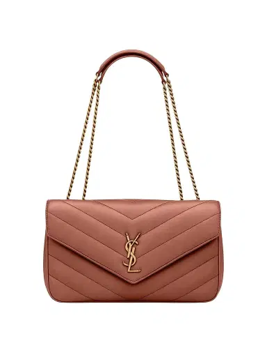 Saint Laurent Women's Loulou Shoulder Bag in Lambskin Leather - Hortensia | Thumbnail 1