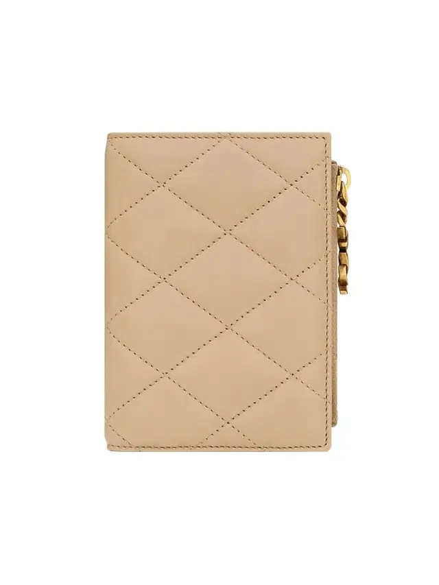 Saint Laurent Women's Cassandre Bijou Bi-Fold Wallet - Clear Beige