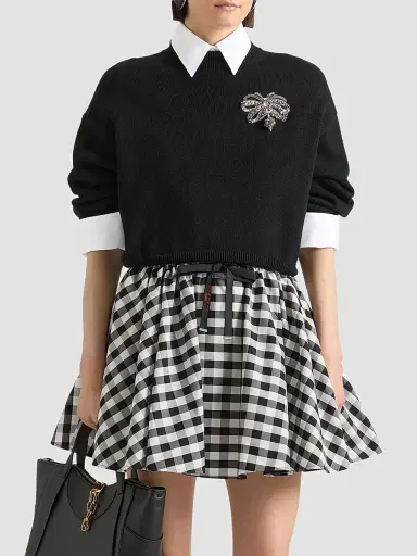 Givenchy Women's Sweater in Wool and Cotton with Embroidered Bow - Black - Size XS | Thumbnail 3 Givenchy Women's Sweater in Wool and Cotton with Embroidered Bow - Black - Size XS | Thumbnail 3