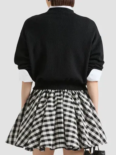 Givenchy Women's Sweater in Wool and Cotton with Embroidered Bow - Black - Size XS | Thumbnail 4 Givenchy Women's Sweater in Wool and Cotton with Embroidered Bow - Black - Size XS | Thumbnail 4