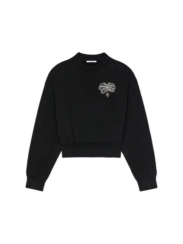 Givenchy Women's Sweater in Wool and Cotton with Embroidered Bow - Black