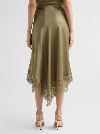 Ba&sh Women's Coni Slip Midi Skirt - Kaki | Thumbnail 3