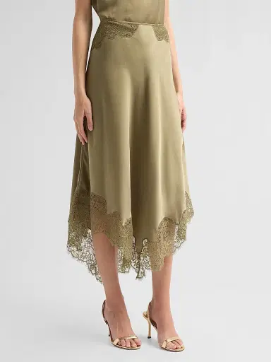 Ba&sh Women's Coni Slip Midi Skirt - Kaki | Thumbnail 4