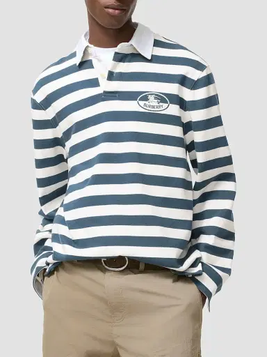 Burberry Men's Striped Cotton Rugby Shirt | Thumbnail 3 Burberry Men's Striped Cotton Rugby Shirt | Thumbnail 3
