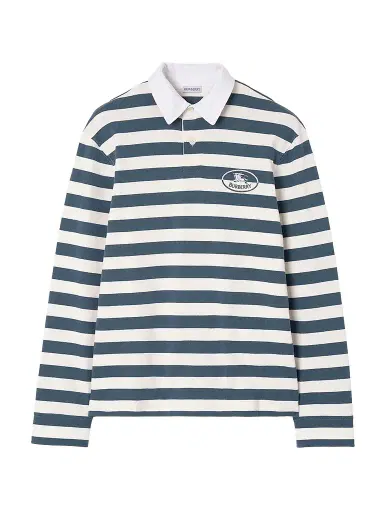 Burberry Men's Striped Cotton Rugby Shirt | Thumbnail 1 Burberry Men's Striped Cotton Rugby Shirt | Thumbnail 1