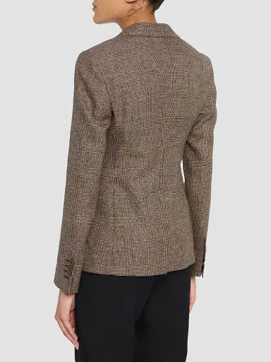 Burberry Women's Sabella Check Wool-Linen Tailored Jacket | Thumbnail 4