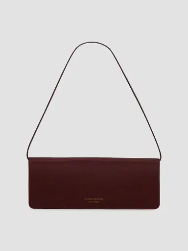 Victoria Beckham Women's Dorian East-West Velvet Clutch - Dark Burgundy | Thumbnail 2