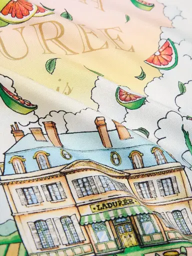 Casablanca Men's x Ladurée Medium Printed Silk Scarf | Thumbnail 4 Casablanca Men's x Ladurée Medium Printed Silk Scarf | Thumbnail 4