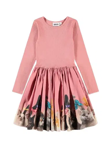 Molo Little Girl's & Girl's Casie Cotton Long-Sleeve Dress - Out Prancing | Thumbnail 1