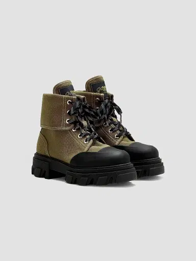 Ganni Women's Cleated Ankle Boots - Military Olive - Size 11 | Thumbnail 2