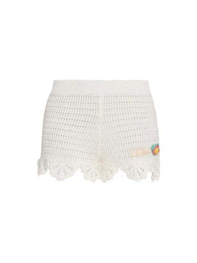 Women's À La Plage Logo-Detail Crochet Cotton Shorts - Iconic Milk