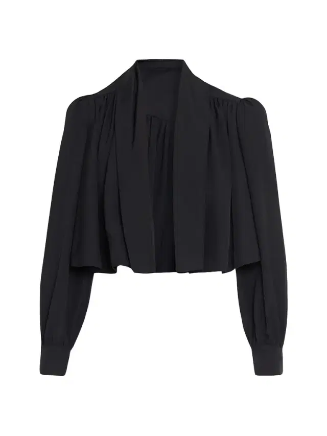 Chloé Women's Open-Front Pleated Crop Blazer - Black