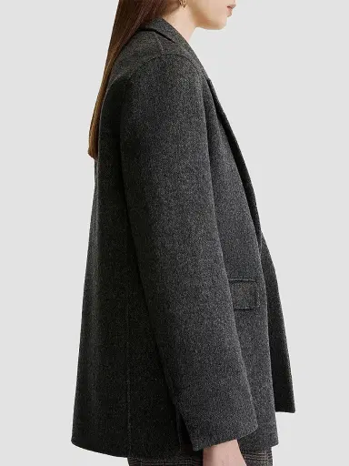 Marella Women's Pure Wool Double Sided Fabric Blazer - Melange Dark Grey - Size 12 | Thumbnail 4 Marella Women's Pure Wool Double Sided Fabric Blazer - Melange Dark Grey - Size 12 | Thumbnail 4