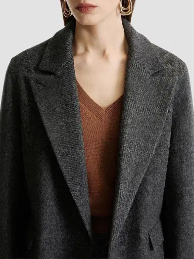 Marella Women's Pure Wool Double Sided Fabric Blazer - Melange Dark Grey - Size 12 | Thumbnail 6 Marella Women's Pure Wool Double Sided Fabric Blazer - Melange Dark Grey - Size 12 | Thumbnail 6