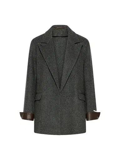 Marella Women's Pure Wool Double Sided Fabric Blazer - Melange Dark Grey - Size 12 | Thumbnail 1 Marella Women's Pure Wool Double Sided Fabric Blazer - Melange Dark Grey - Size 12 | Thumbnail 1