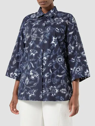Marina Rinaldi Women's Cotton Poplin Shirt - Navy - Size 18 | Thumbnail 3 Marina Rinaldi Women's Cotton Poplin Shirt - Navy - Size 18 | Thumbnail 3