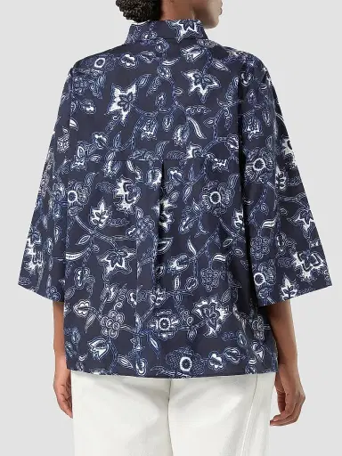Marina Rinaldi Women's Cotton Poplin Shirt - Navy - Size 18 | Thumbnail 4 Marina Rinaldi Women's Cotton Poplin Shirt - Navy - Size 18 | Thumbnail 4