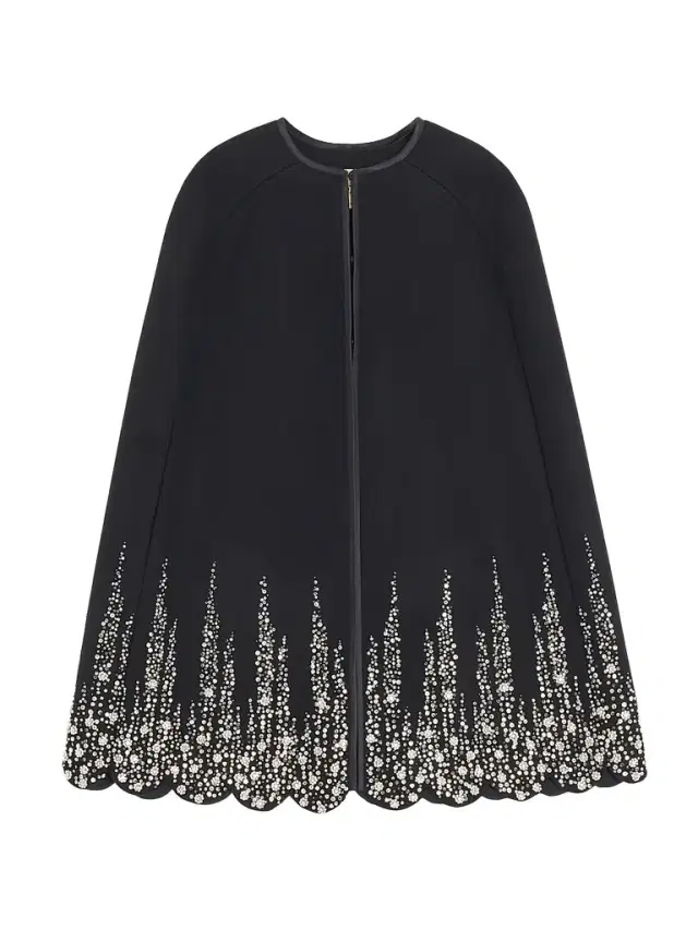 Valentino Garavani Women's Embroidered Compact Drap Cape - Black Silver