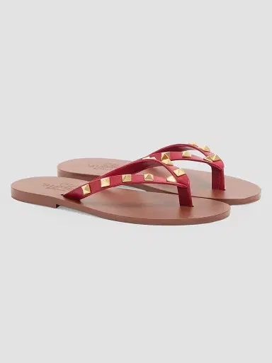 Valentino Garavani Women's Rockstud Calfskin 05MM Thong Sandals | Thumbnail 2