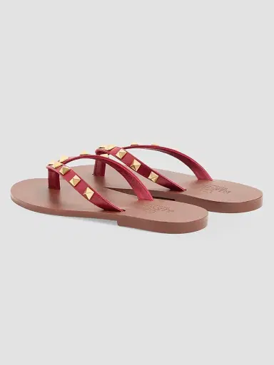 Valentino Garavani Women's Rockstud Calfskin 05MM Thong Sandals | Thumbnail 3