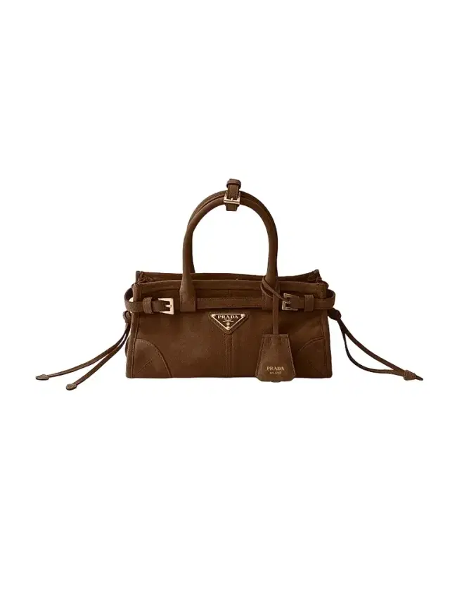 Prada Women's Bonnie Suede Top Handle Bag - Brown