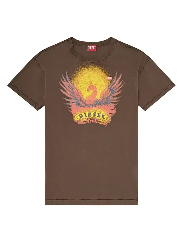 Diesel Men's Logo Graphic Phoenix Cotton T-Shirt - Brown
