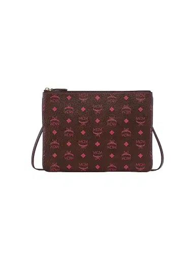 MCM Women's Aren Visetos Medium Flat Pouch - Cinnamon | Thumbnail 1 MCM Women's Aren Visetos Medium Flat Pouch - Cinnamon | Thumbnail 1