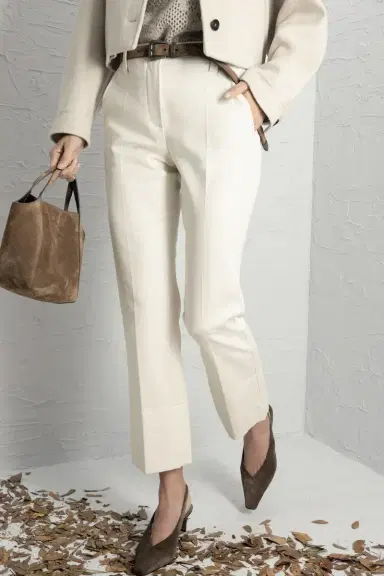 Brunello Cucinelli Kickflare Cigarette Pant - Panama | Thumbnail 3