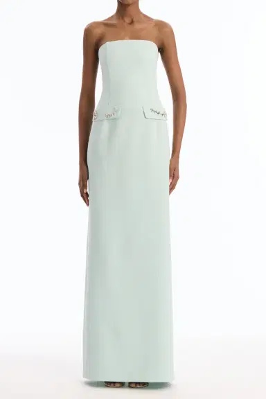 Oscar de la Renta Crystal Floral Embroidered Column Gown | Thumbnail 2 Oscar de la Renta Crystal Floral Embroidered Column Gown | Thumbnail 2