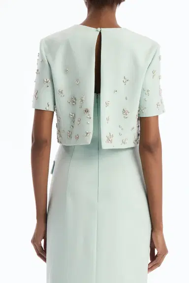 Oscar de la Renta Crystal Floral Embroidered Column Gown | Thumbnail 7 Oscar de la Renta Crystal Floral Embroidered Column Gown | Thumbnail 7