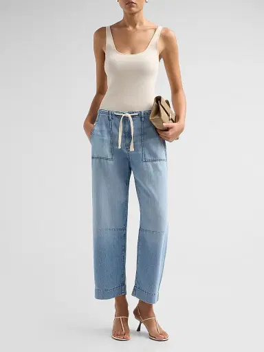 Le Jean Women's Weightless Utility Soft Barrel-Leg Drawstring Jeans | Thumbnail 2 Le Jean Women's Weightless Utility Soft Barrel-Leg Drawstring Jeans | Thumbnail 2