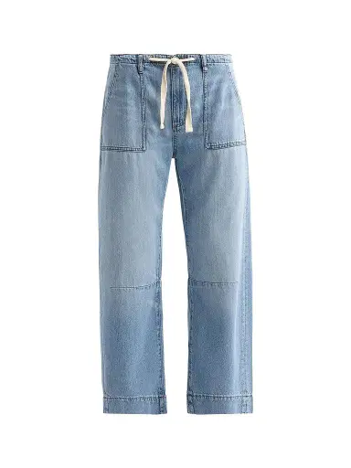 Le Jean Women's Weightless Utility Soft Barrel-Leg Drawstring Jeans | Thumbnail 1 Le Jean Women's Weightless Utility Soft Barrel-Leg Drawstring Jeans | Thumbnail 1