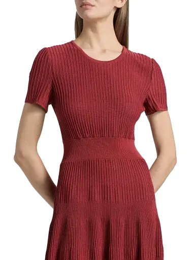 Misook Women's Rib-Knit Fit & Flare Midi-Dress - Russet - Size XXL | Thumbnail 6 Misook Women's Rib-Knit Fit & Flare Midi-Dress - Russet - Size XXL | Thumbnail 6