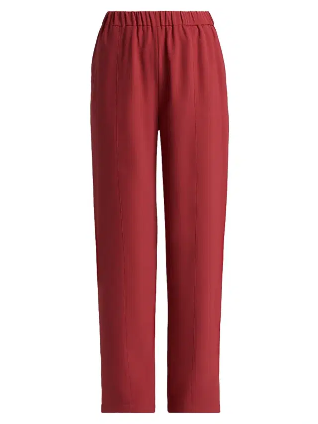 Misook Women's Nora Crepe Straight-Leg Pants - Russet